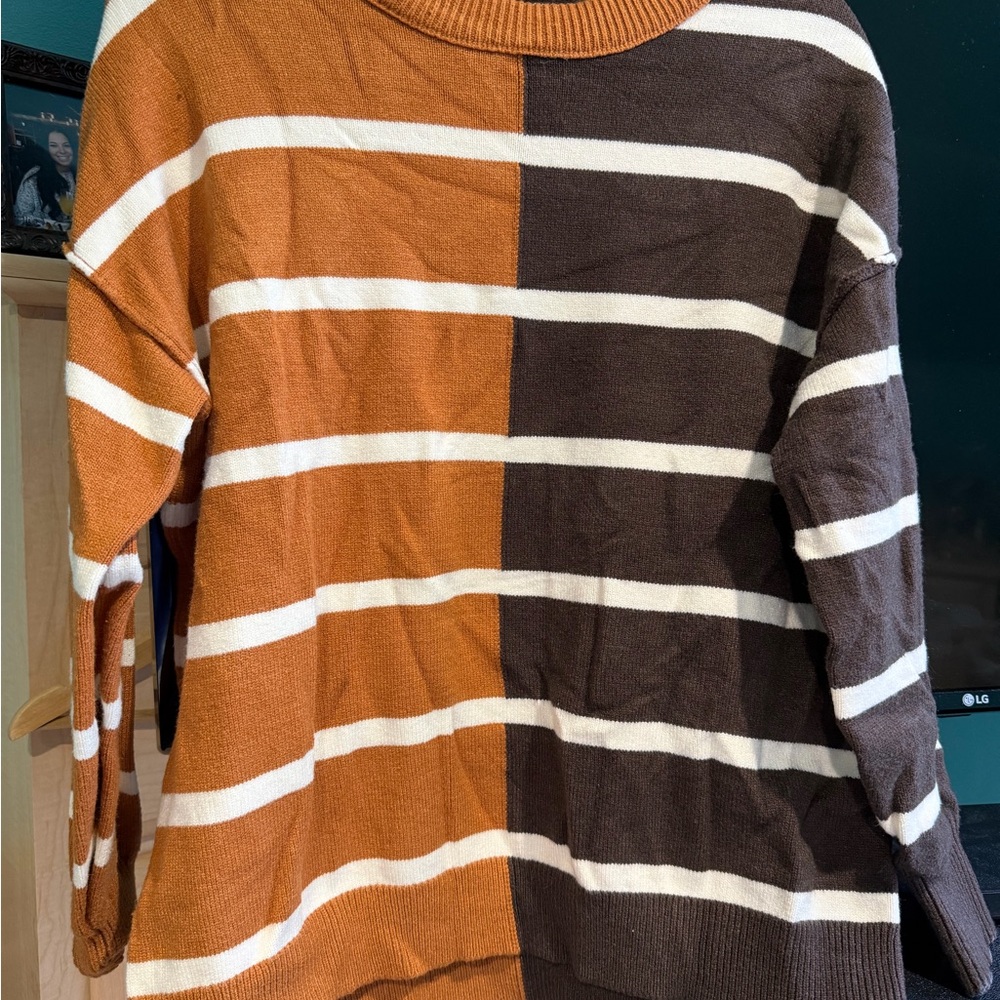 Striped Orange and Brown Women's Sweater